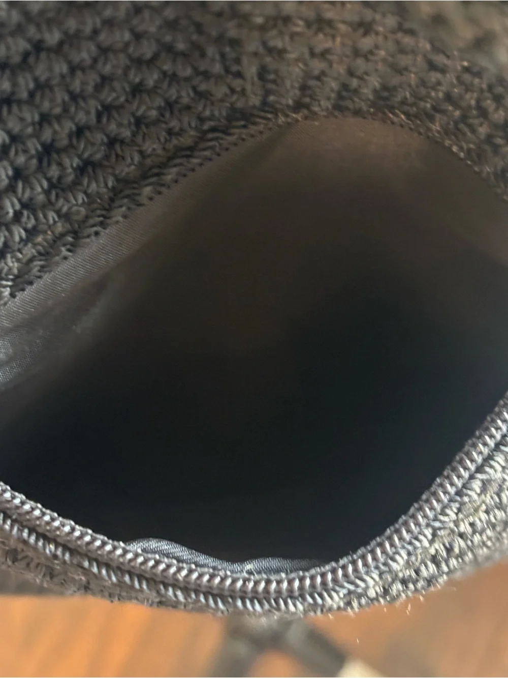 The Sak Black Crochet Knit Hobo Shoulder Bag - Excellent Condition